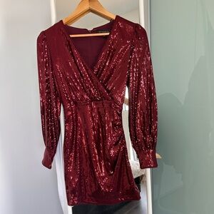 Sequin burgundy dress